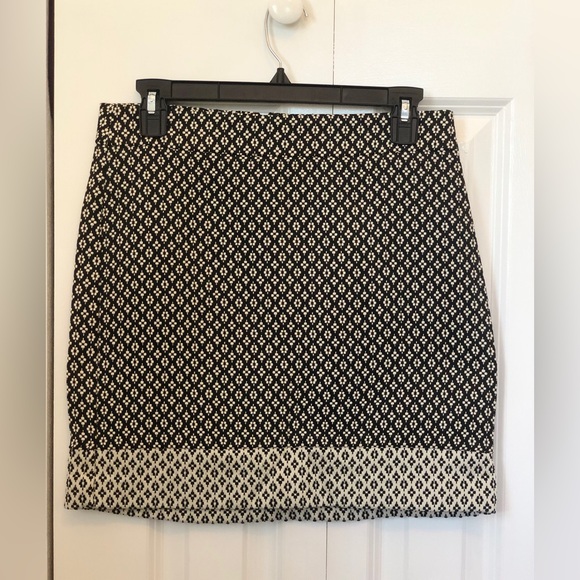 NWT Loft Black & Ivory A-line Skirt - Picture 1 of 10